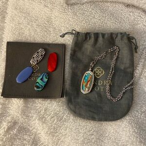 Kendra Scott Elle Locket Long Pendant Necklace in Rhodium